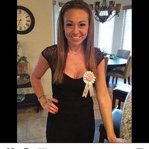 Bebe black jumpsuit with lace detail